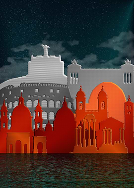 Rome Skyline Silhouette