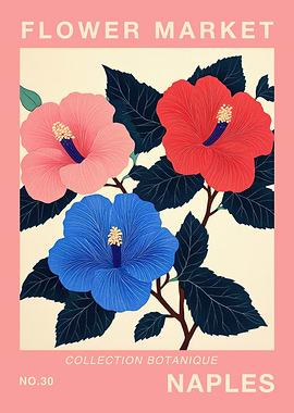 Naples Flower Market Poster