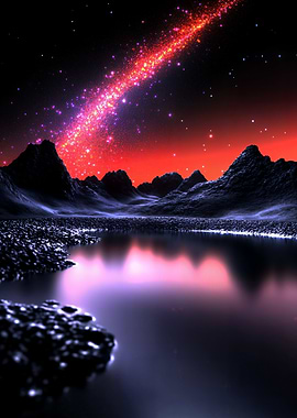 Red Galaxy Landscape