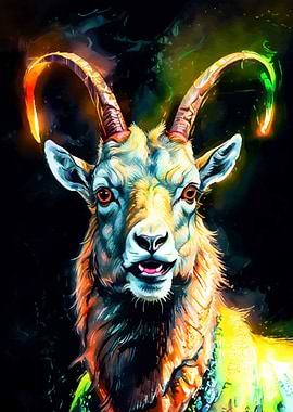 Vibrant Goat Portrait