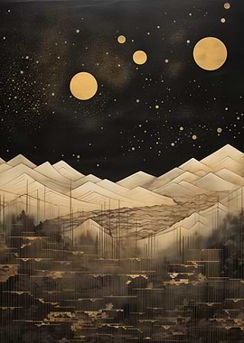 Golden Night Mountains