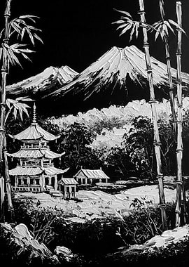 Japanese Mountain Landscape