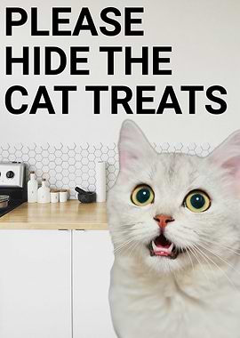 Cat Treat Warning Sign