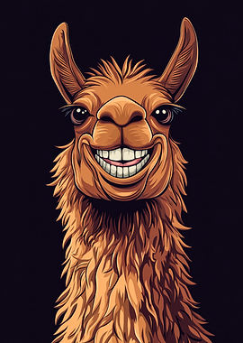 Smiling Llama Illustration
