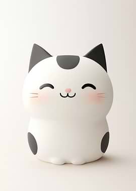 Cute Cartoon Cat Figurine