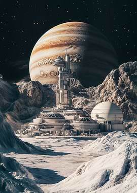 Space Station on Jupiter Moon