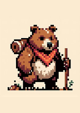Pixel Bear Hiking