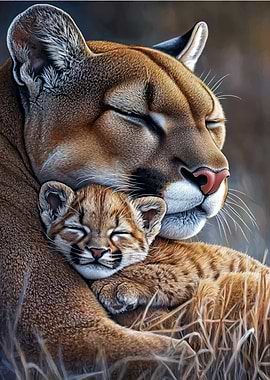 Mother Cougar and Cub