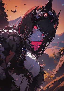 Anime Girl with Red Eyes