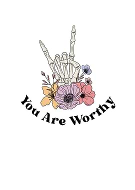 Skeleton Hand with Flowers