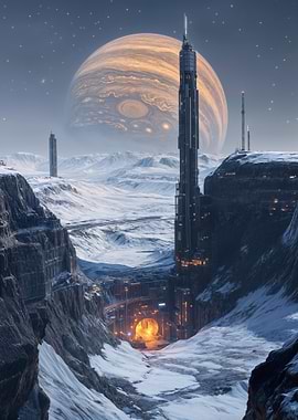 Futuristic Cityscape on Alien Planet