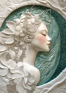 White Floral Portrait