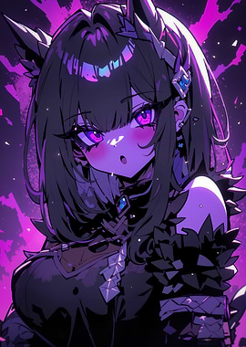 Anime Girl with Purple Eyes