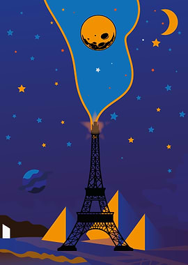 Eiffel Tower Night Sky