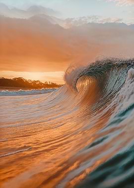 Sunset Surf Wave