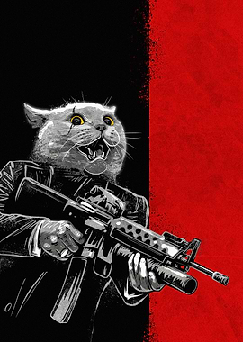 Cat with Gun