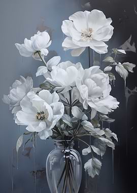 White Flowers in Vase