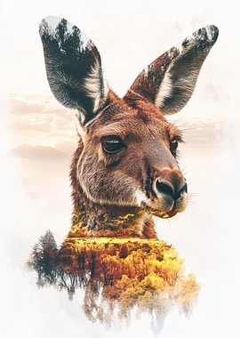 Kangaroo Double Exposure