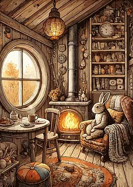 Cozy Cottagecore Hare