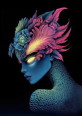 Enchantress of the Cosmos: Floral Fantasy Woman