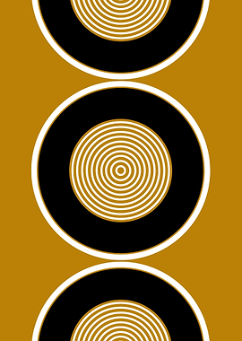 Gold and Black Concentric Circles