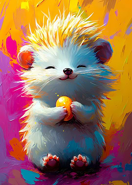 Smiling Hedgehog Painting