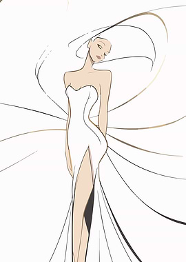 Elegant Woman in White Dress