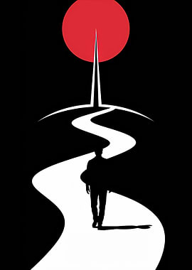 Silhouette of Man on Path