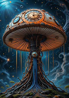 Steampunk Mushroom Clock