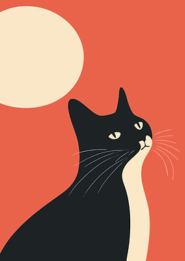 Black Cat Minimalist Art