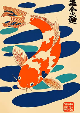 Koi Fish Japanese Art Print