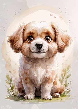 Cute Puppy Watercolor