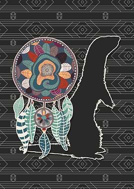 Otter with Dreamcatcher Native American