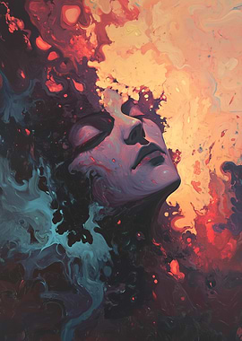 Abstract Woman in Fire