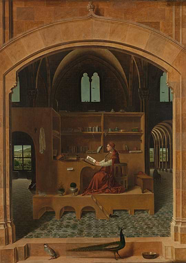 Man Reading in a Library