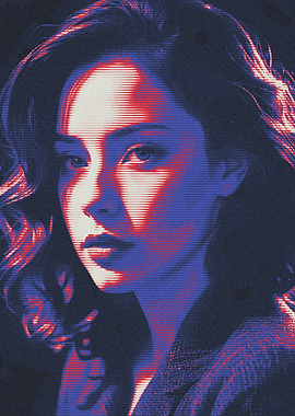 Woman in Red and Blue