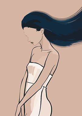 Woman with Flowing Hair