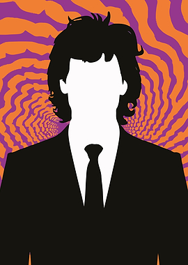 Silhouette Man with Swirling Background