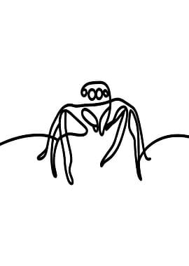 One Line Jumping Spider Art