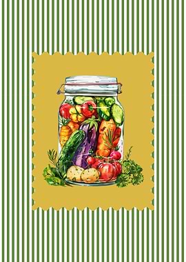 Jar of Pickled Vegetables