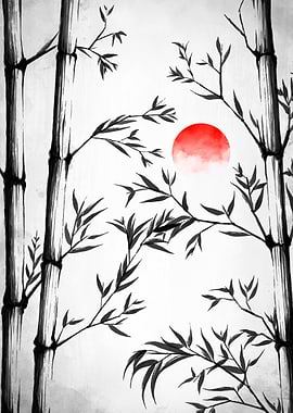 Bamboo Forest Sunset