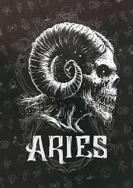 Aries Zodiac Skull
