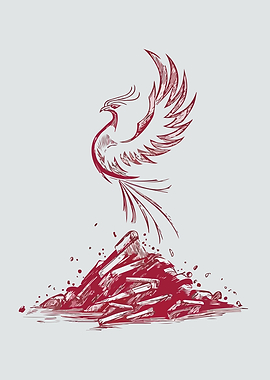 Phoenix Rising from Books