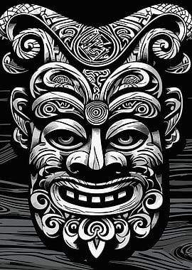 Tribal Mask Illustration
