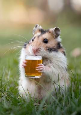 Hamster Sipping A Beer