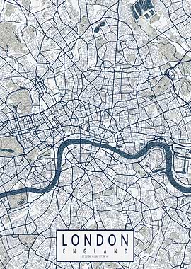 London City Map England Coastal