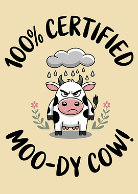 Moody Cow Illustration