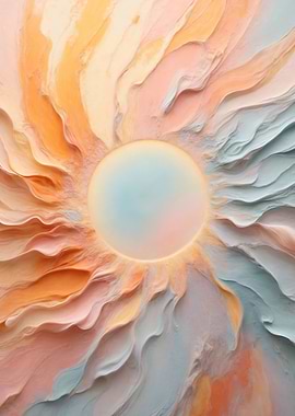 Pastel Abstract Sun Soft and Dreamy Spring Wall Art