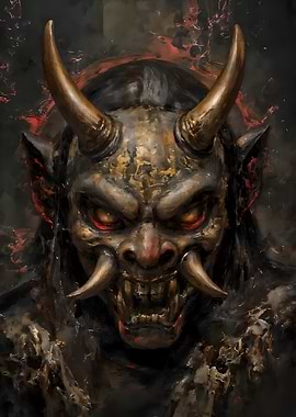 Oni Mask Digital Art