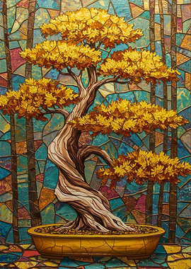 Bonsai Tree Abstract Painting